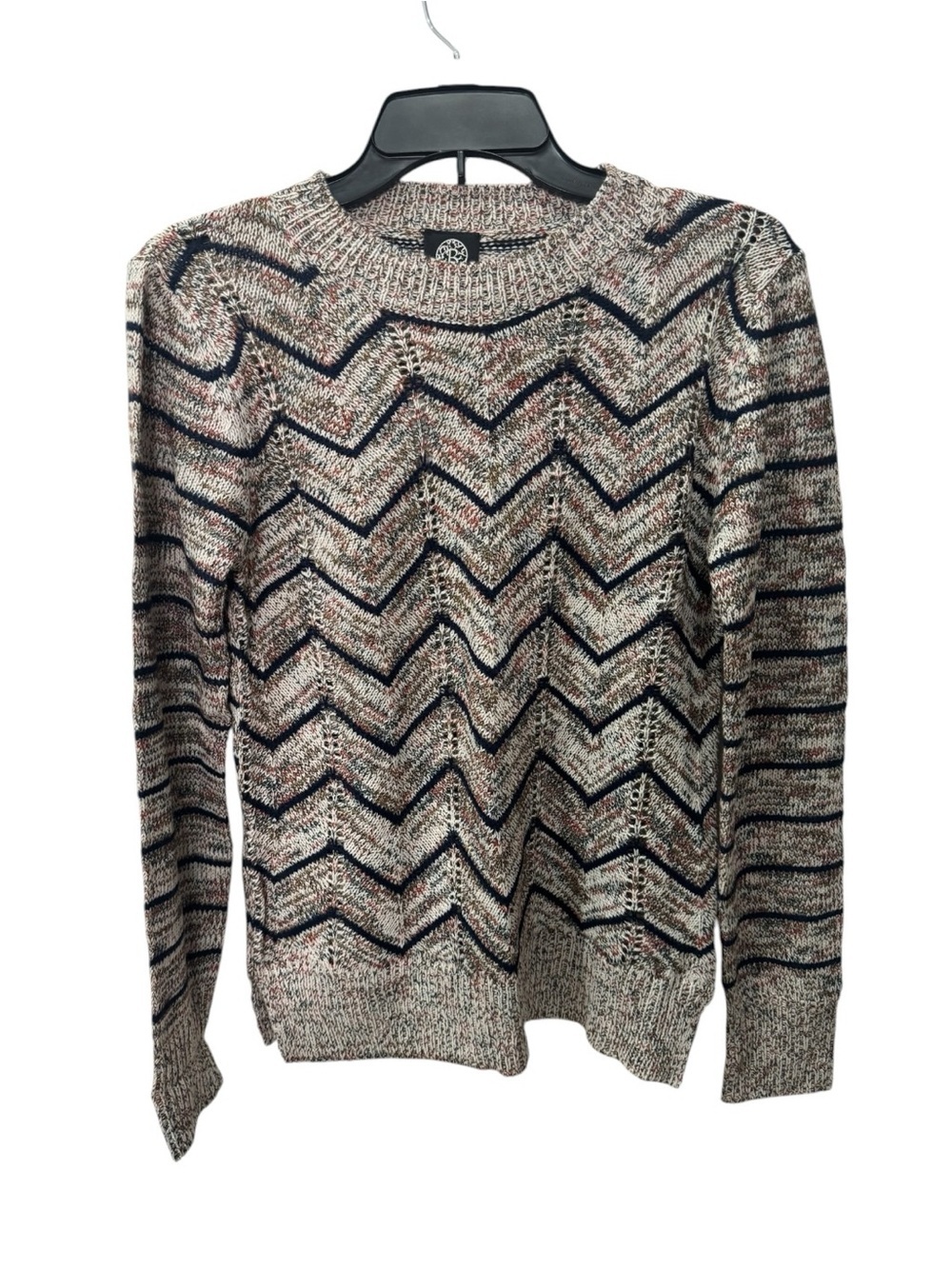 Bobeau Mixed Stitch Crewneck Sweater in the colorway "Navy Mix size S NWT